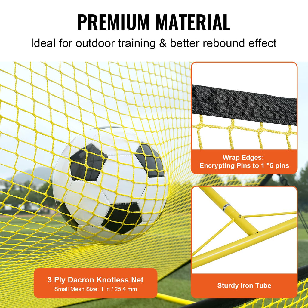 VEVOR 2-in-1 Soccer Rebounder Net | 72x51 Iron Football Practice Goal