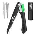 Mossy Oak Folding Pruning Saw | 3 Cr-V Blades for Wood, Bone & PVC