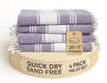 Lane Linen Sand-Free Turkish Beach Towels - 4 Pack Oversized Quick-Dry