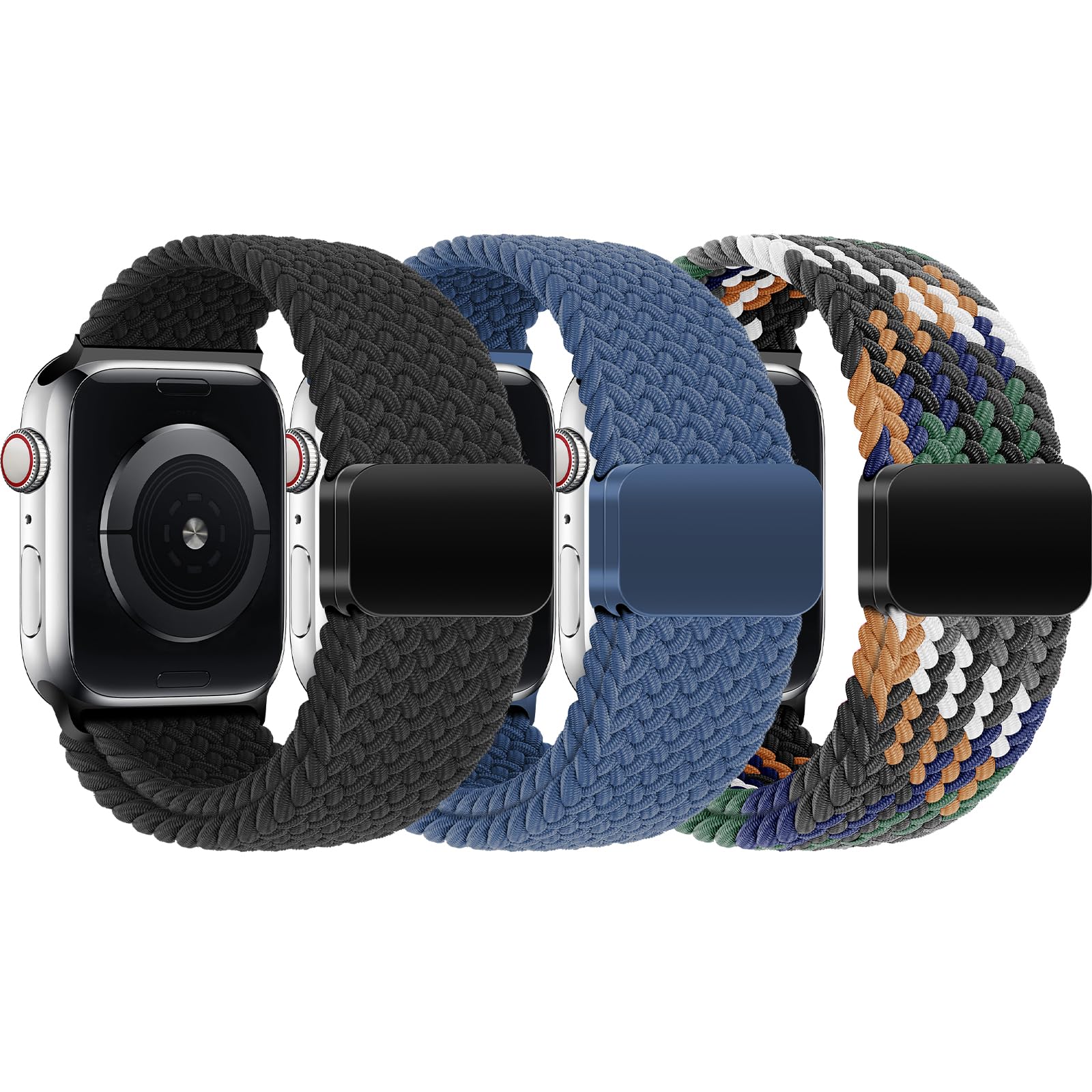 Jolof Store Braided Magnetic Apple Watch Bands for Kids - 3 Pack