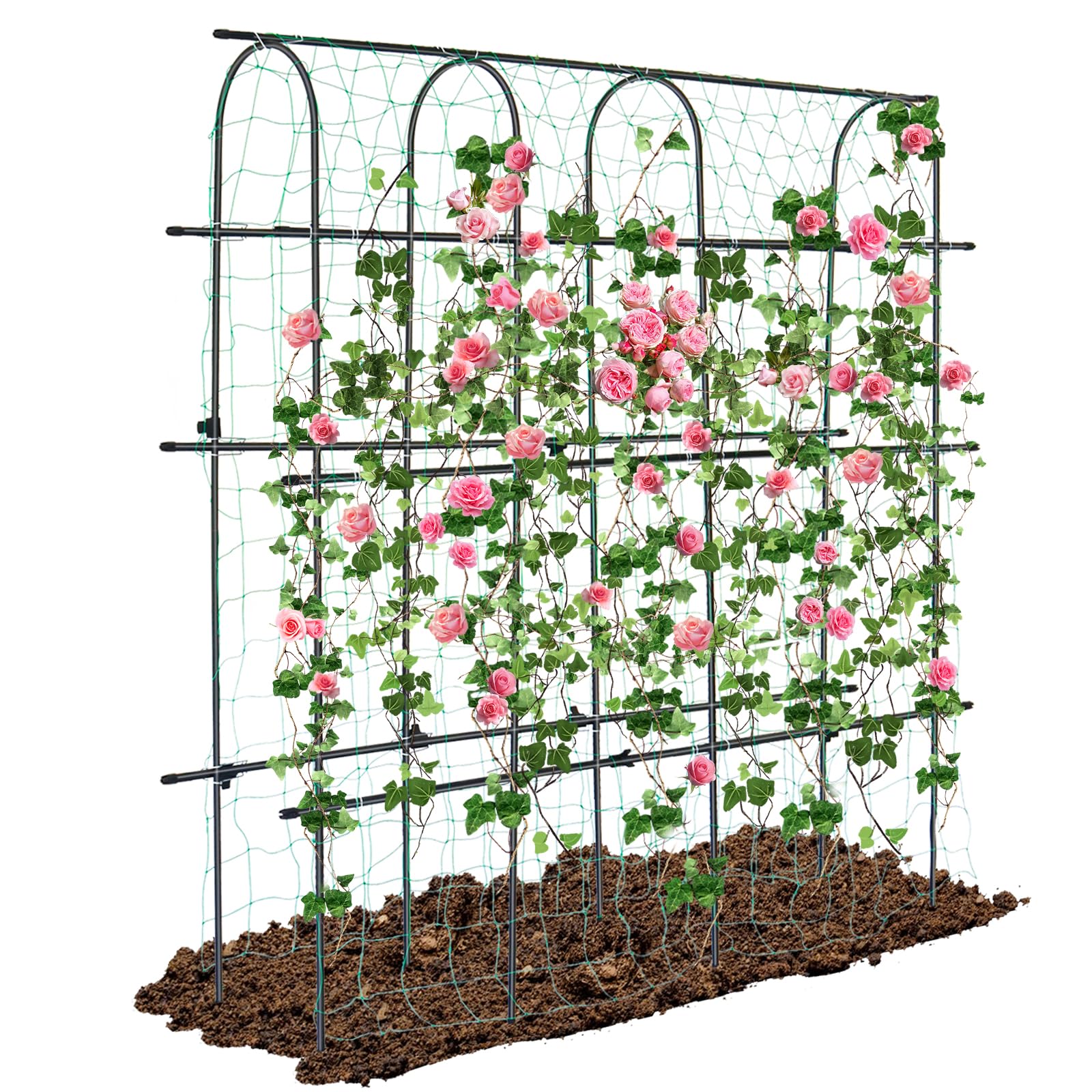 Kalolary 6x6ft Garden Cucumber Trellis – U-Frame Rustproof Metal Plant Support