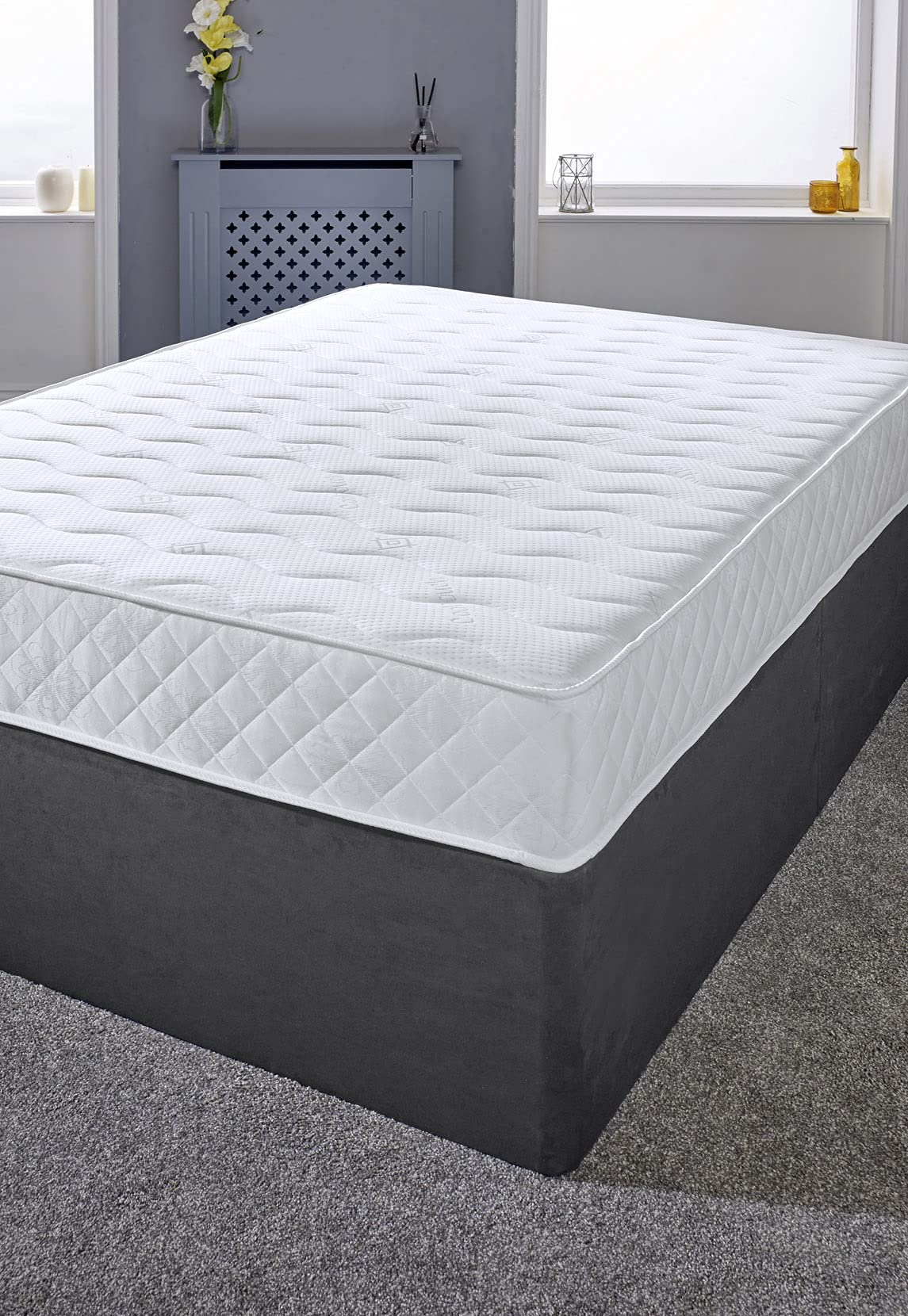 eXtreme comfort ltd The Diamond Wave Comfortable Conventional 9" Deep Spring Mattress From 2ft6 by 5ft9 Shorty Small Single