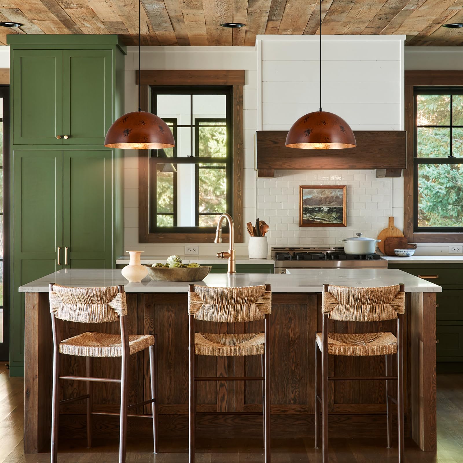 OYIPRO Industrial Pendant Light – Vintage Metal Adjustable Farmhouse Lamp
