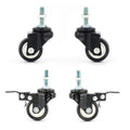 40mm Heavy Duty Castor Wheels | M8 Threaded Swivel Brakes