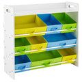 SONGMICS Kids Toy Organiser | Wooden Storage Unit with 9 Bins
