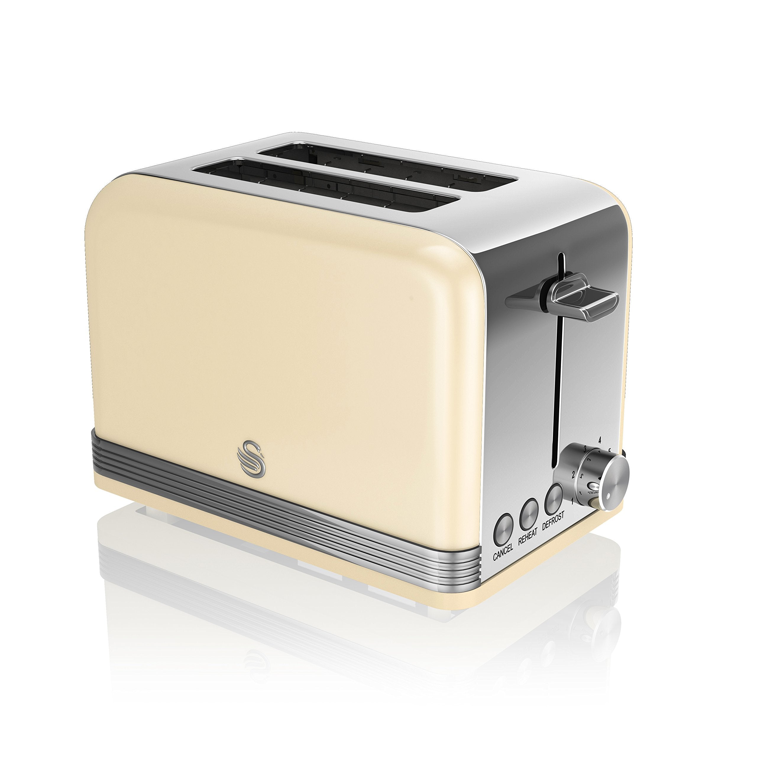 Swan Retro 2-Slice Toaster – 815W with 6 Browning Levels, Cream