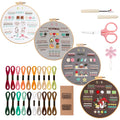 VynyQoo 4pcs Embroidery Kit for Beginners | 40 Stitches DIY Craft Set