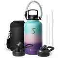 Trebo 2L Insulated Stainless Steel Water Bottle with Paracord Handle