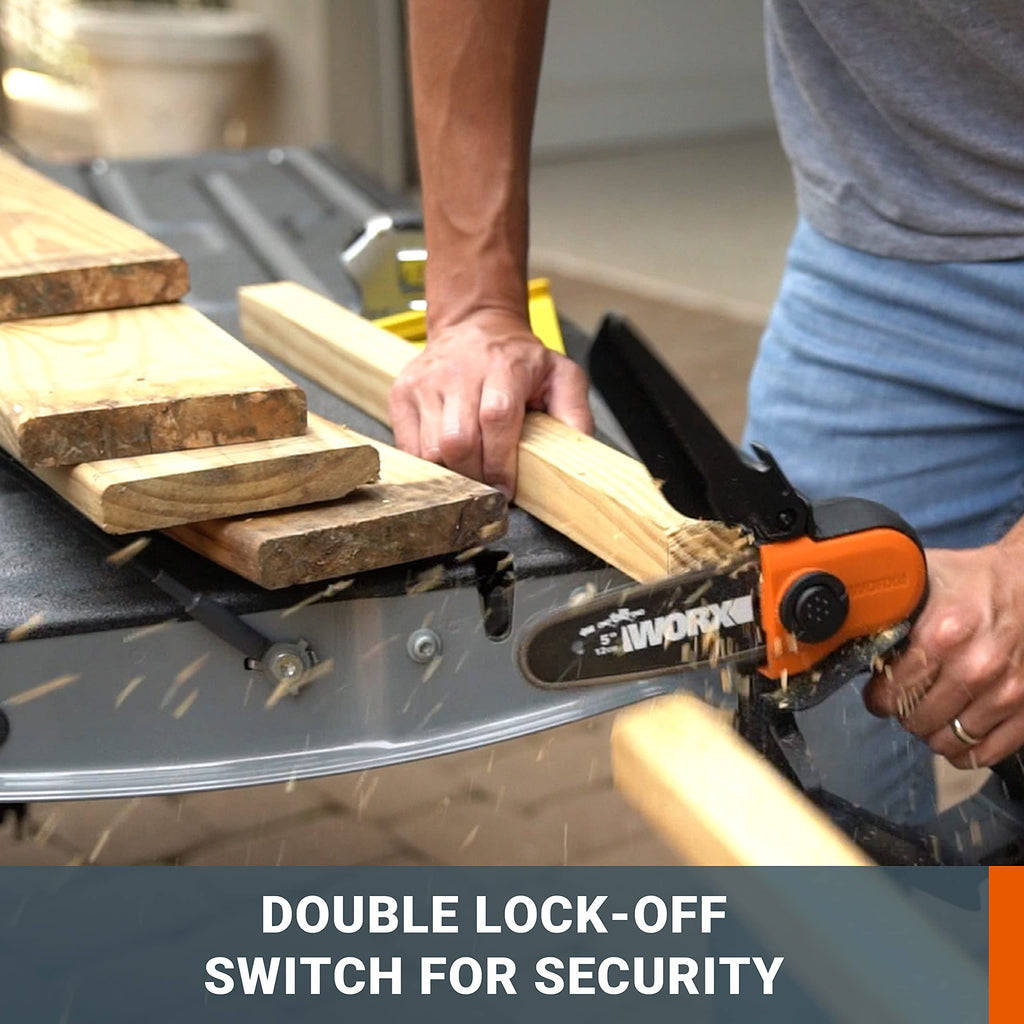 Worx WG324E.9 20V Cordless Compact Chainsaw | 12cm Pruning Saw - Tool Only