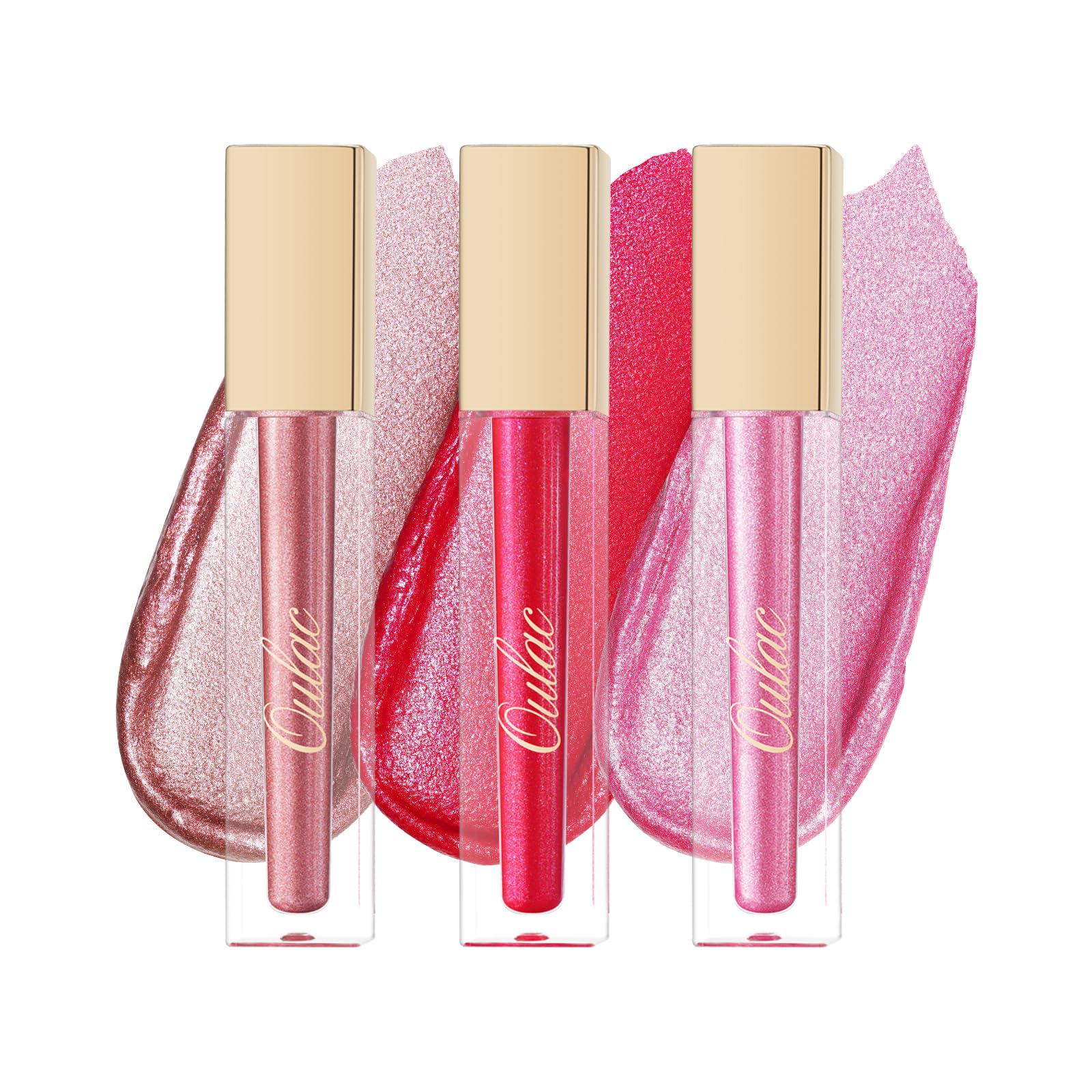 Oulac Metallic Diamond Lip Gloss Set – Waterproof Liquid Lipstick & Eyeshadow