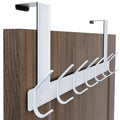 HONSKY Foldable Over Door Hook – 7 Double Iron Hooks Towel Rack, White