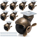 Goaste 8 Pack 50mm Ball Caster Wheels, Antique Brass Swivel Casters with Brakes, Vintage Spherical Ball Casters with Sockets - image 1