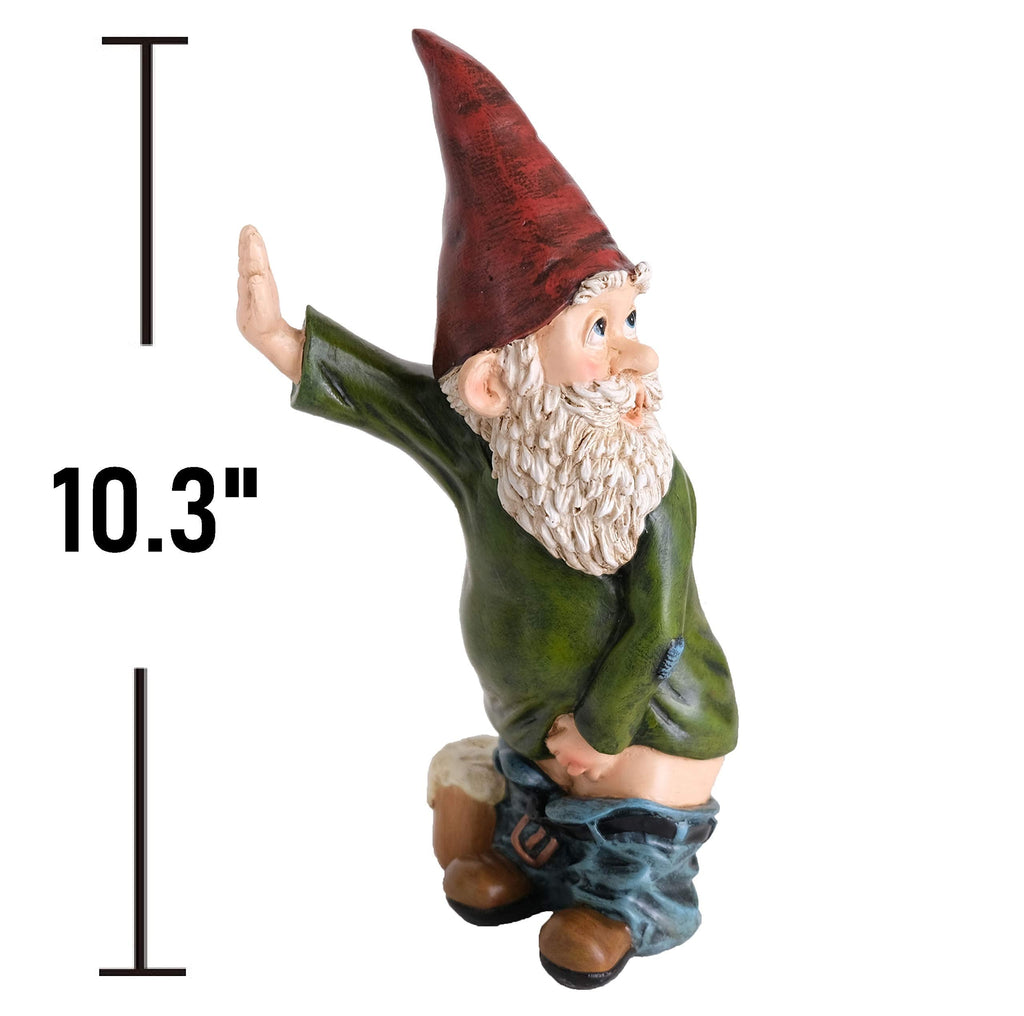 Bella Haus Design Willy the Peeing Garden Gnome - 10.3" Resin Doorstop