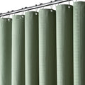 BTTN Green Waffle Shower Curtain | Heavy Duty Weighted Waterproof Fabric