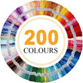 Jolof Store 200-Color Cotton Embroidery Threads for Cross Stitch & DIY
