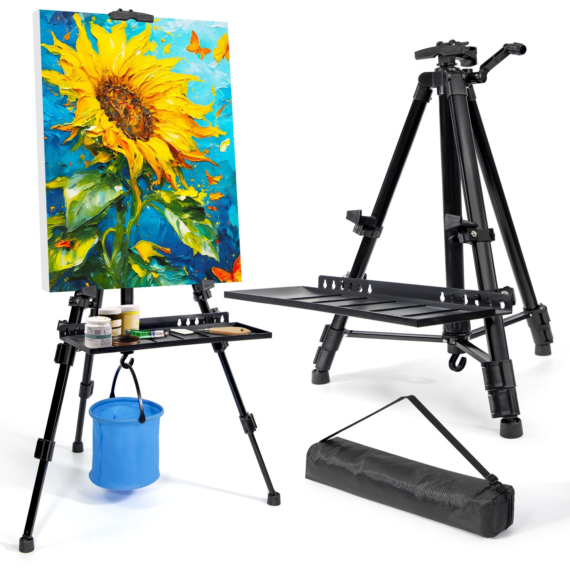 WIIGO Art Easel Stand – Adjustable Aluminum Tripod for Painting & Display
