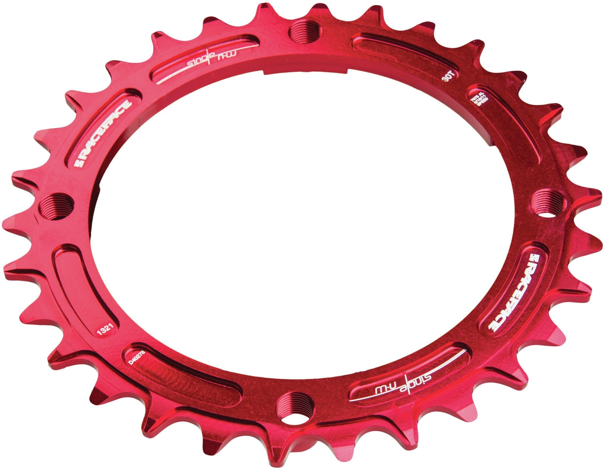 Race Face Narrow Wide Single Chainring – Red MTB Drivetrain Component