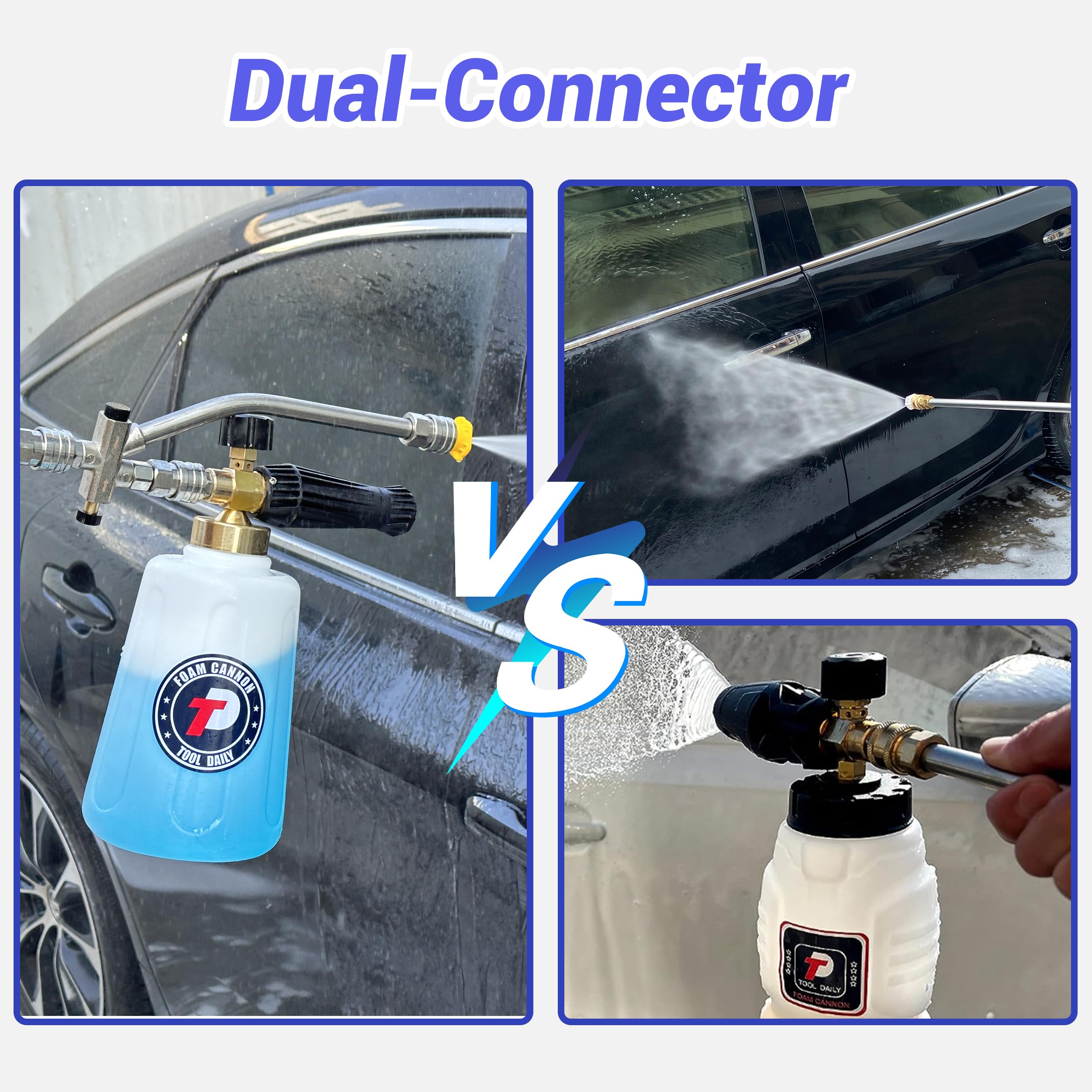 Tool Daily Dual Tip Foam Cannon for Pressure Washer | Wide Mouth & 5 Nozzles
