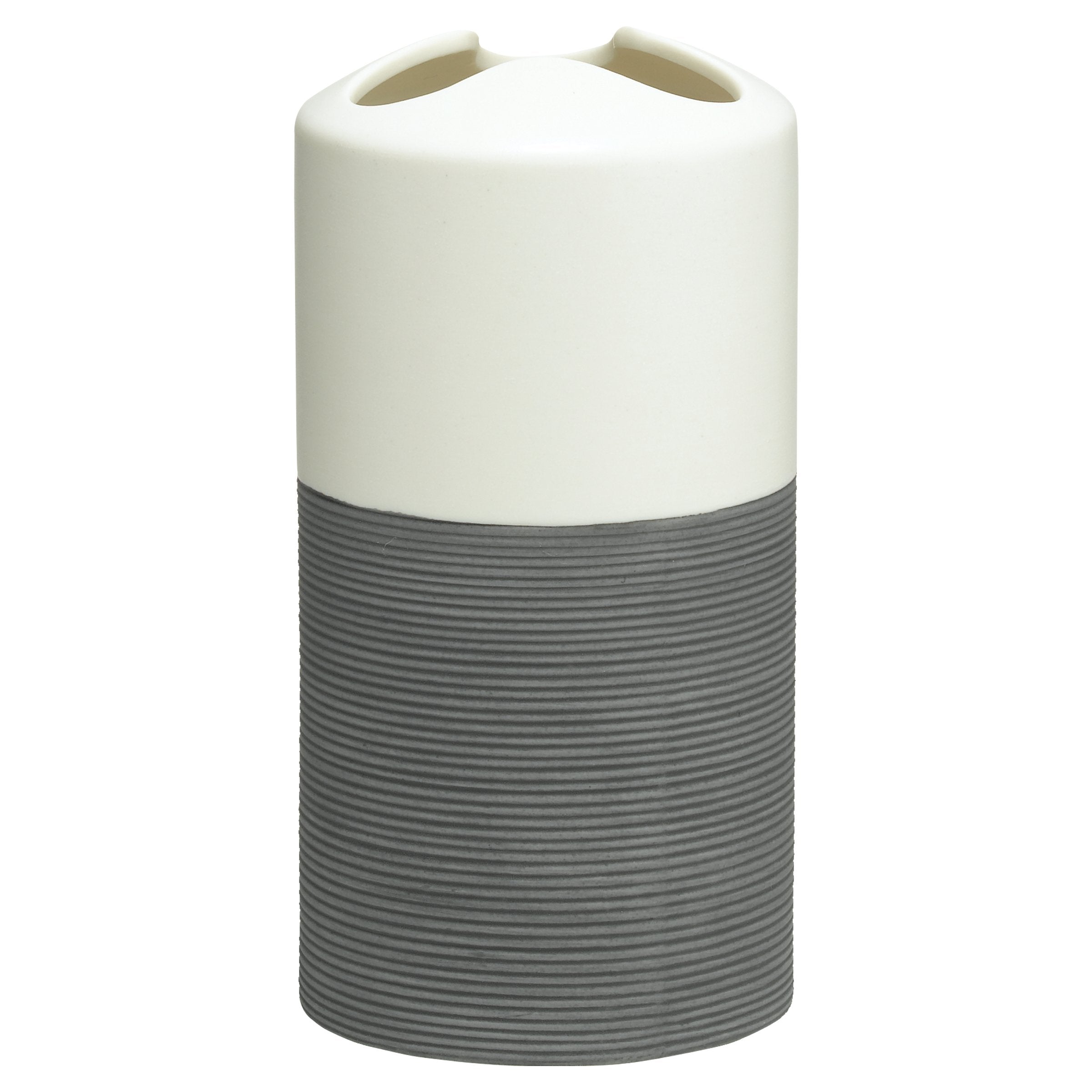 Sealskin Doppio Porcelain Toothbrush Holder – Modern Grey Bathroom Decor