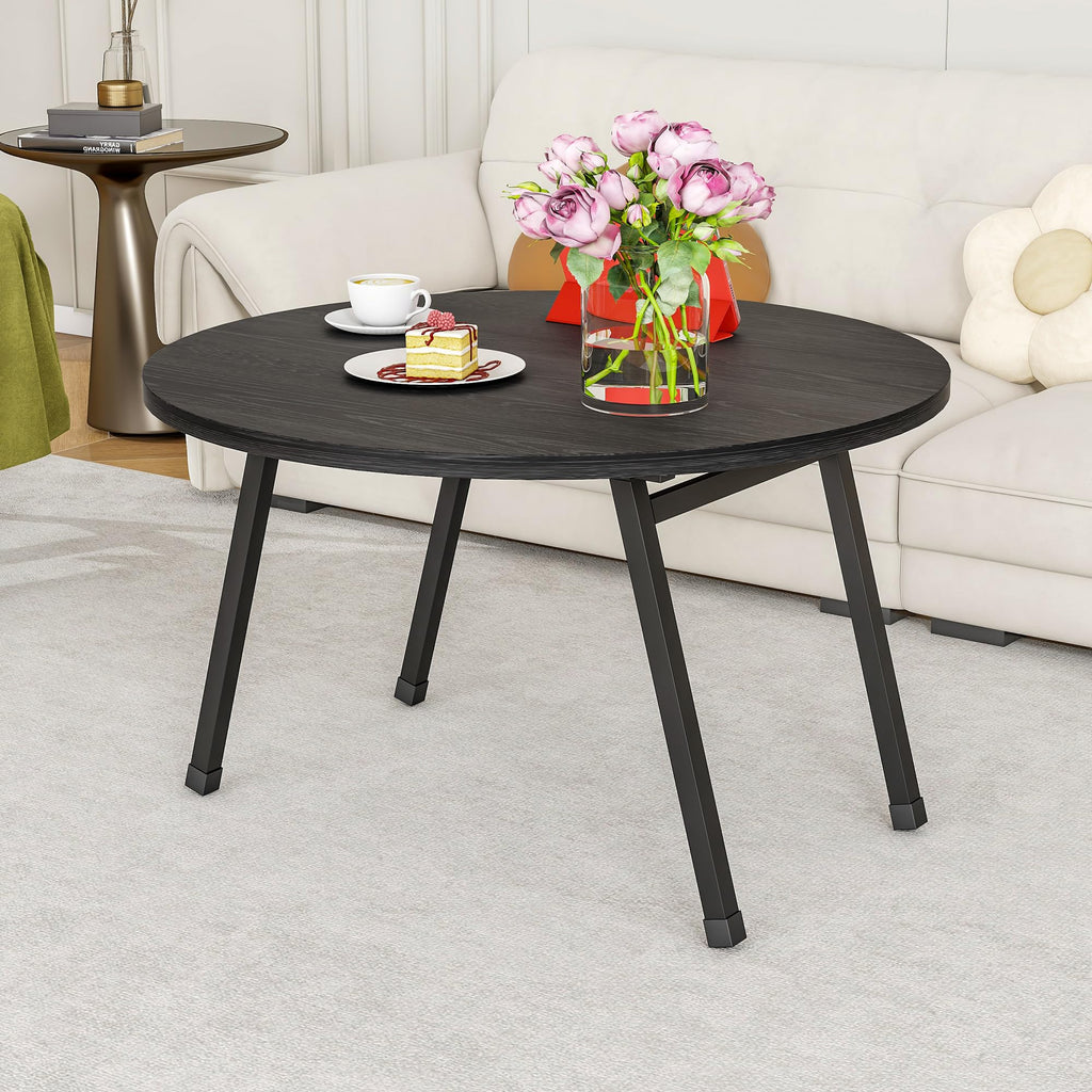 BOPRHOM Folding Coffee Table,Round Coffee Tables for Living Room/Bedroom,Space Saving Small Foldable Coffee Tables,Tea Table Side Table Center Table - image 3