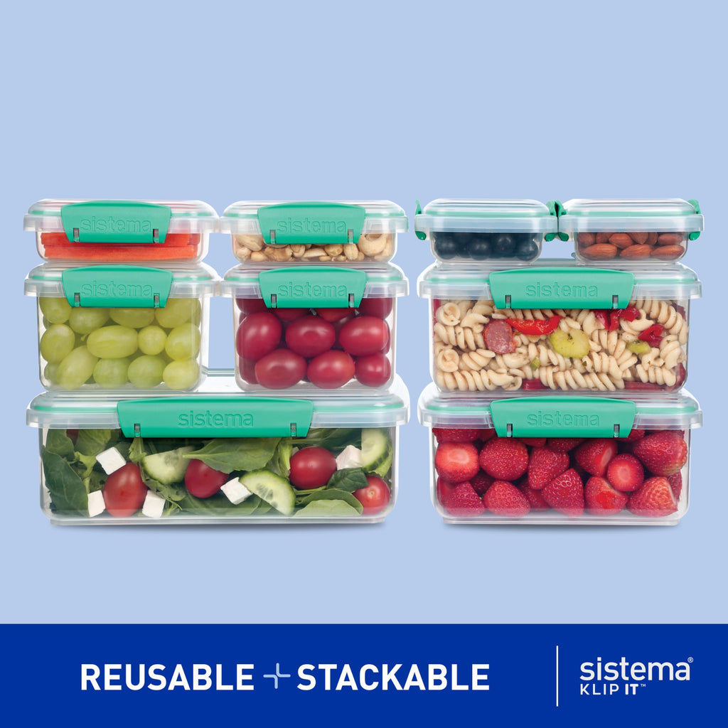 Sistema KLIP IT Airtight Food Storage Containers, 18-Piece Set, Teal