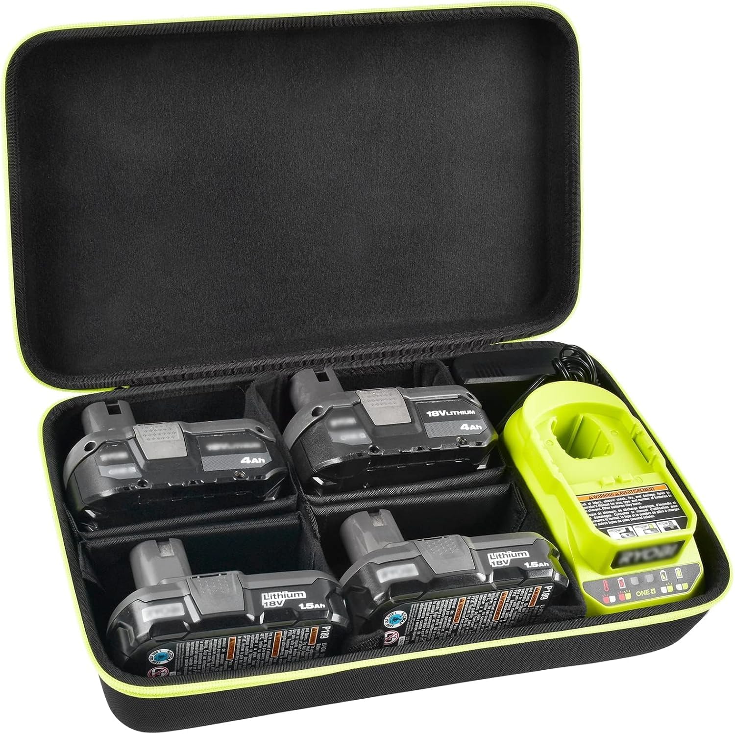 Battery Case for Ryobi ONE+ 18V Lithium-Ion – 6 Divider Holder