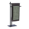 Relaxdays Freestanding Towel Holder – 2-Rail Steel Drying Rack, Black