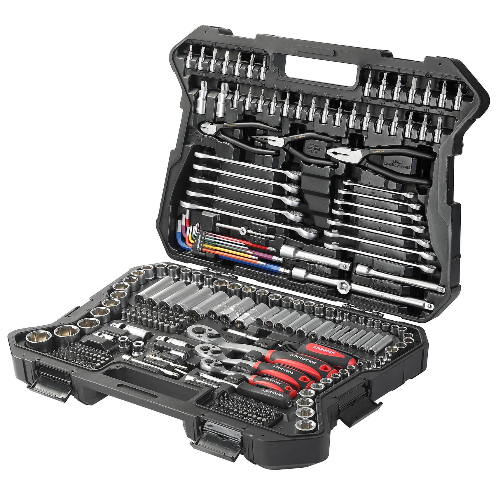 STARWORK 314-Piece Mechanics Tool and Socket Set – Professional Metric