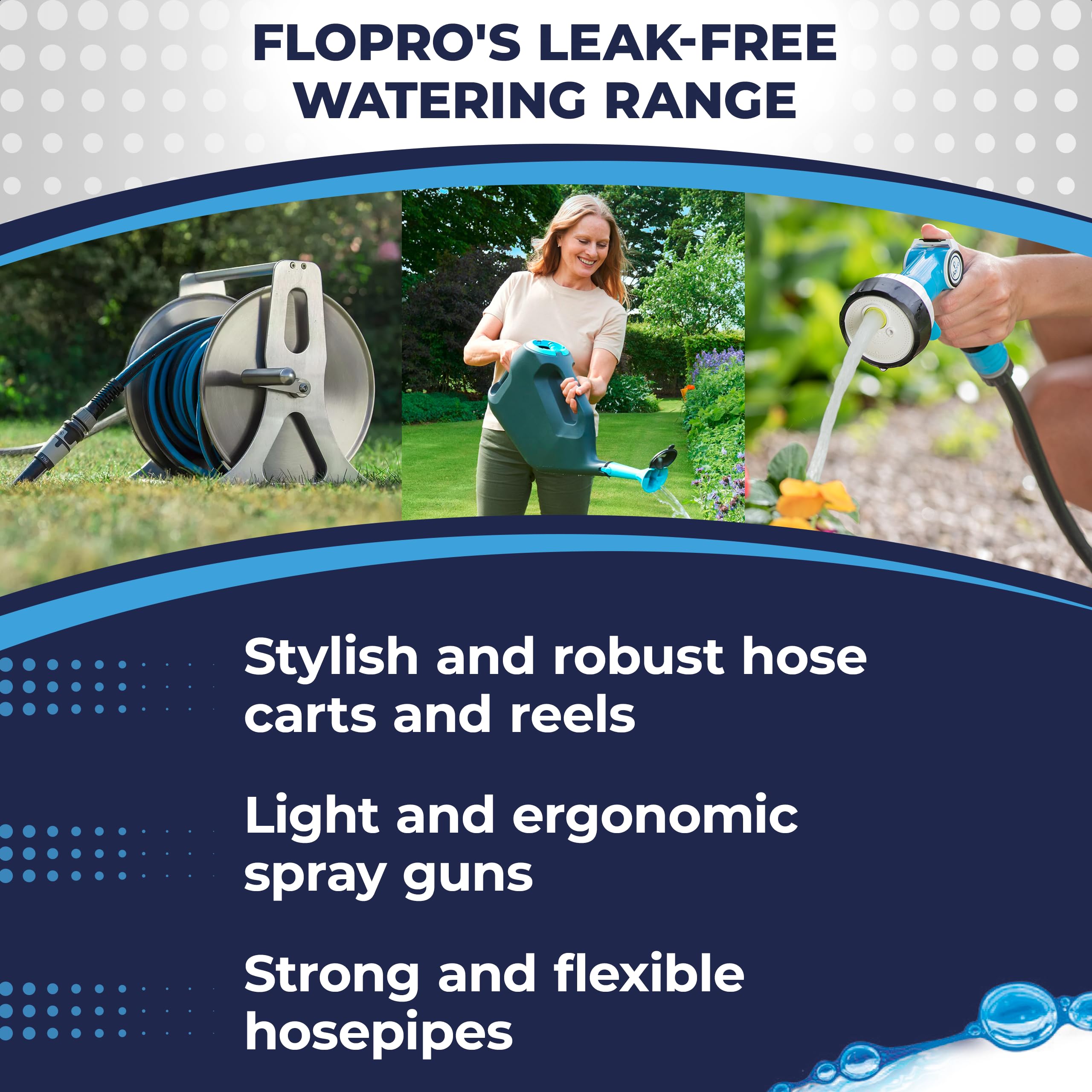 Flopro Professional Metal Hose Reel | Wall-Mounted & Freestanding 40m