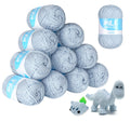 ilauke 12 Pack Double Knitting Yarn | 600g Soft Acrylic Wool – Gray-Blue