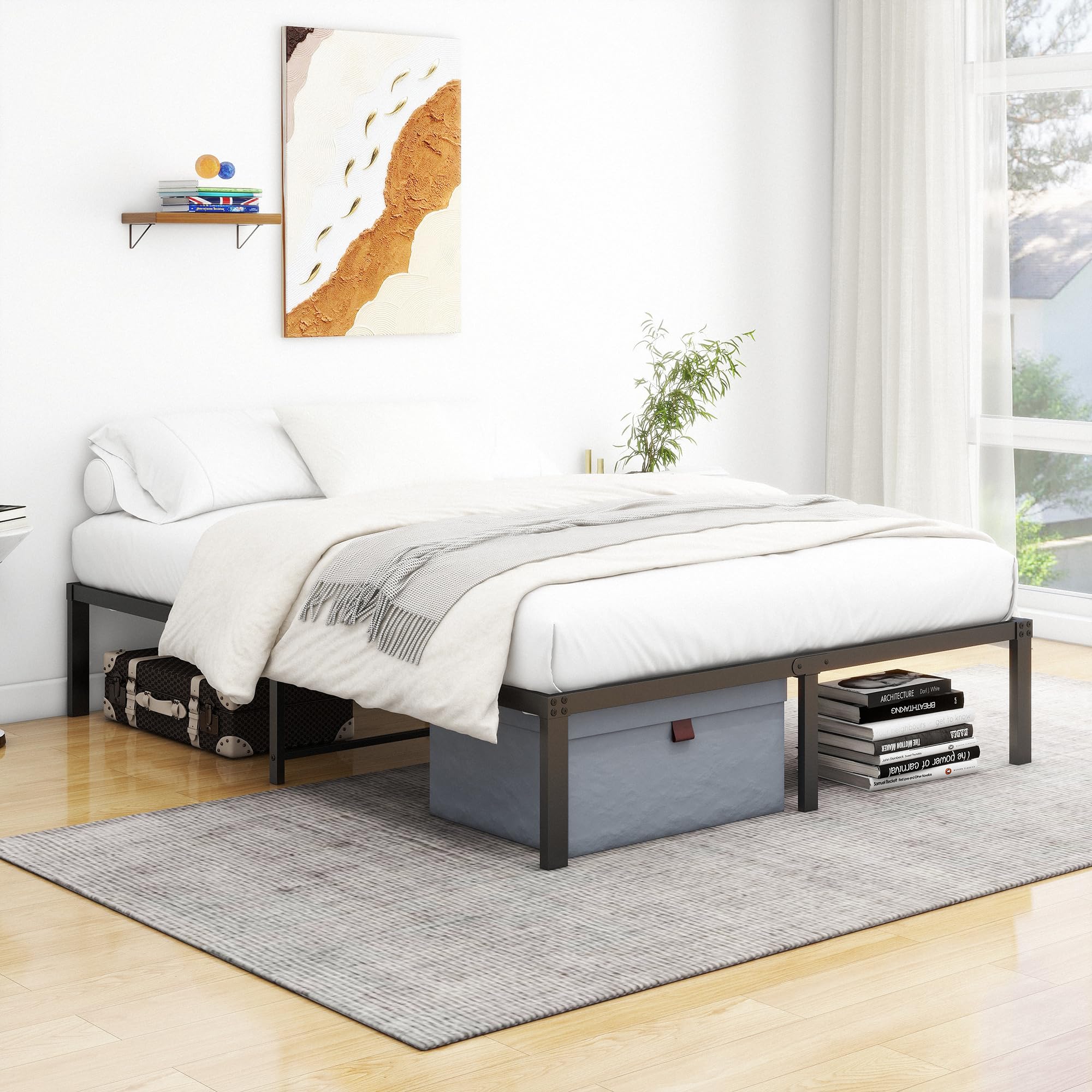 VERFARM King Size Metal Platform Bed Frame | 36cm Height with Storage