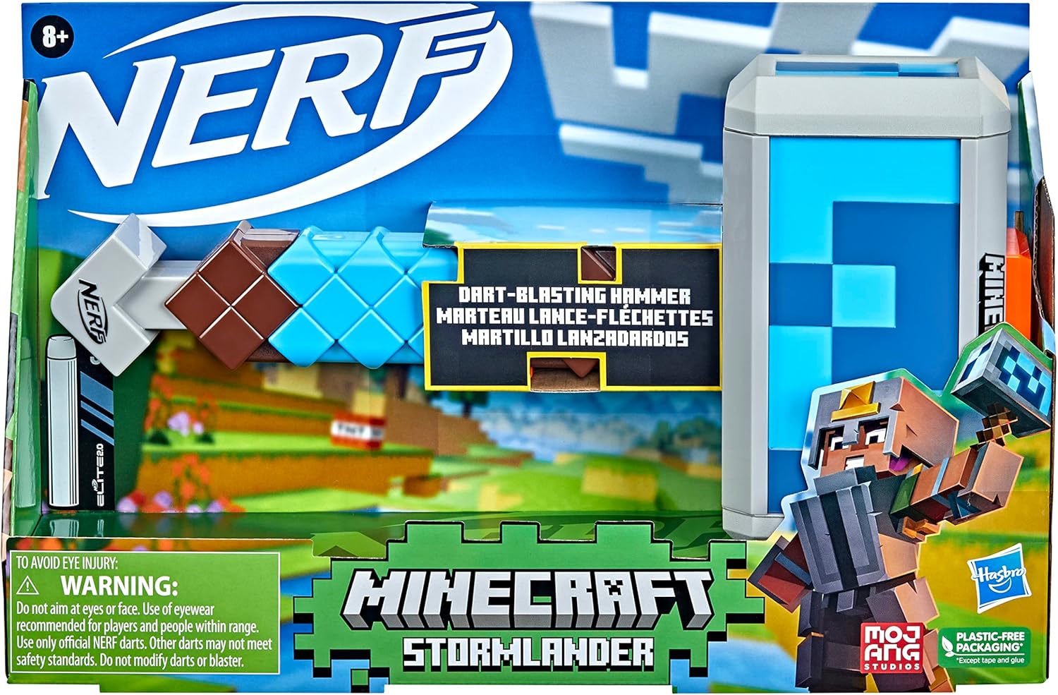 Nerf Minecraft Stormlander Dart-Blasting Hammer – 3 Elite Darts