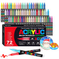 Laconile 72 Colors Acrylic Paint Brush Markers for Rock Painting & DIY
