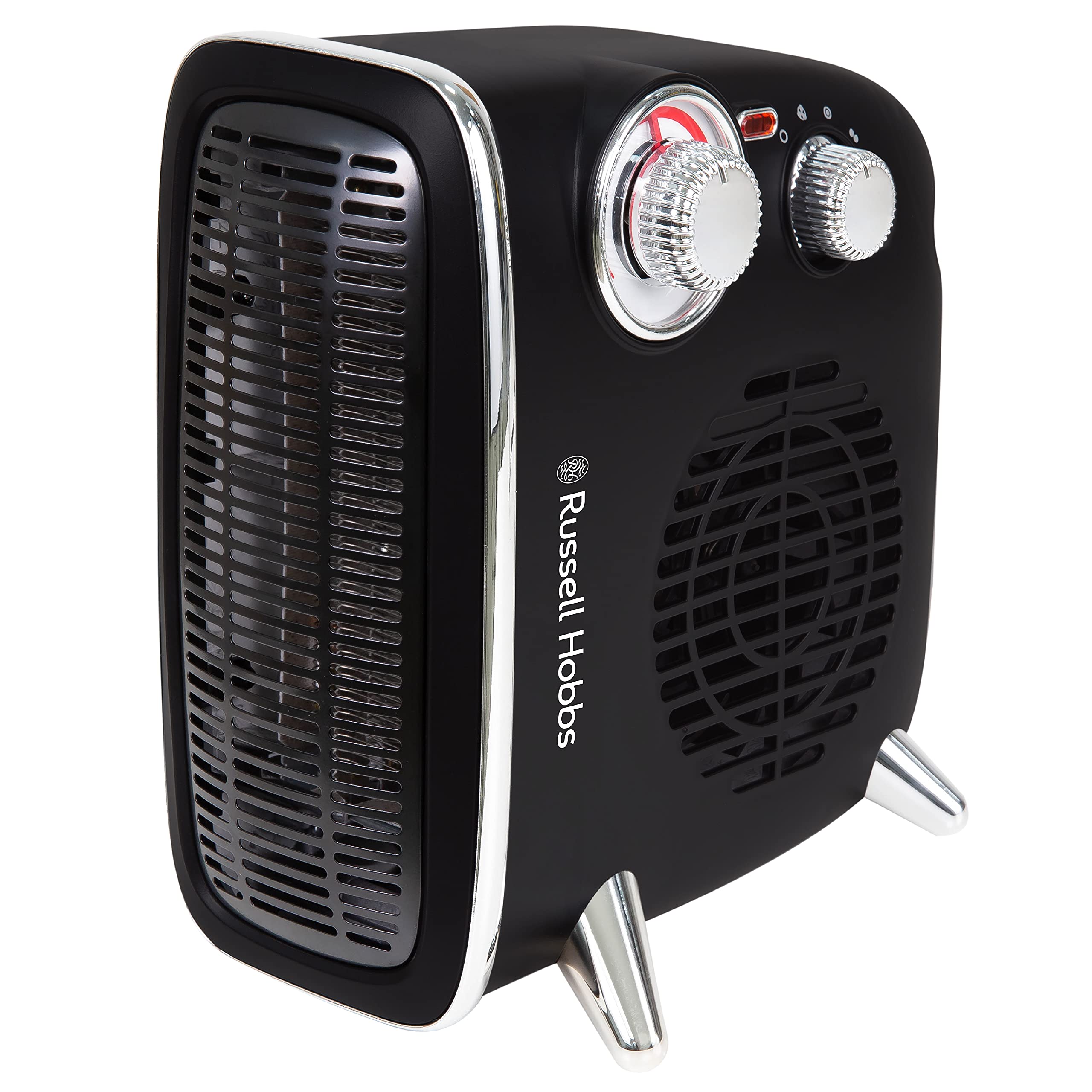 Russell Hobbs 1800W Retro Fan Heater | Portable 2 Heat Settings - Black
