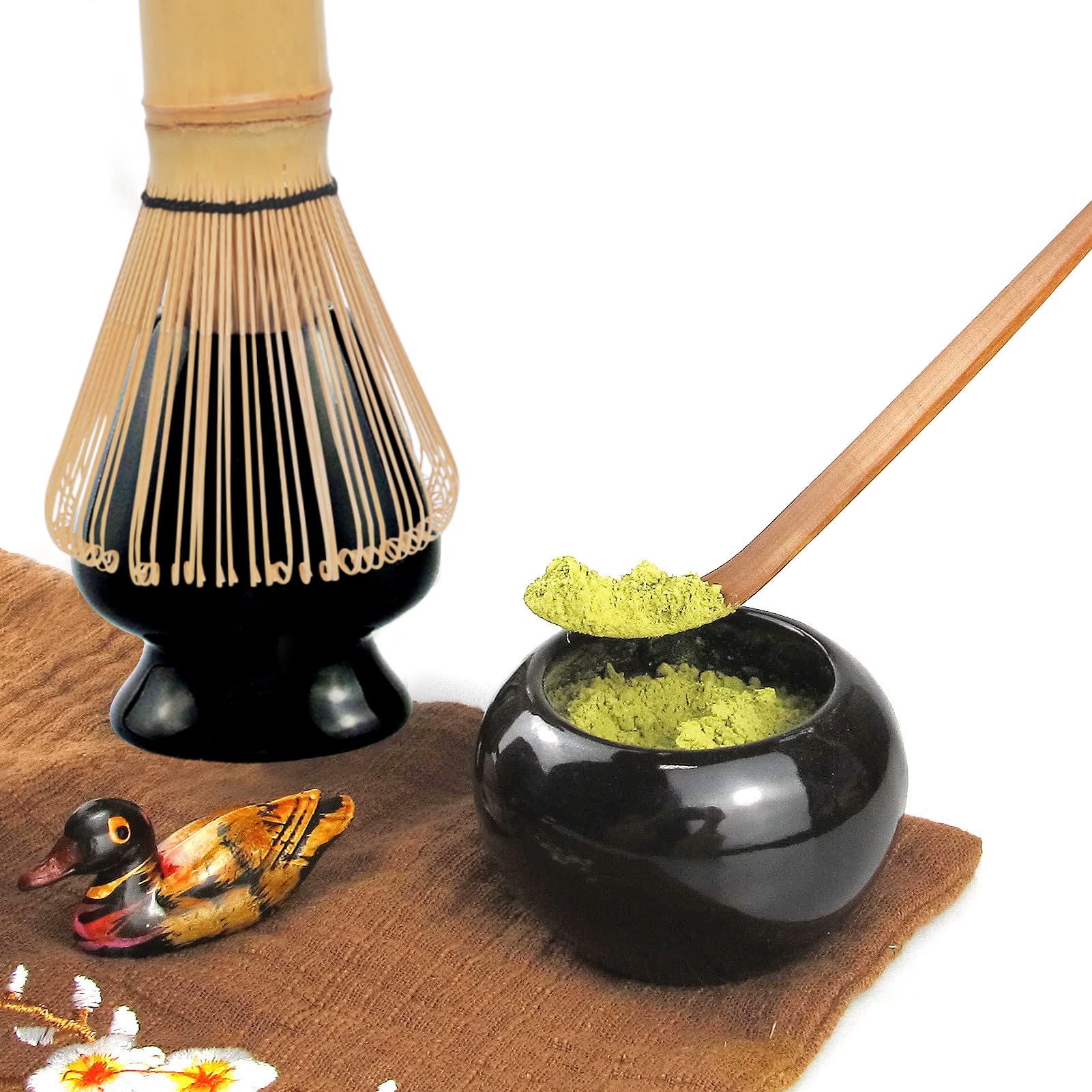 Artcome 10-Piece Japanese Matcha Tea Set | Bamboo Whisk & Bowl - Black