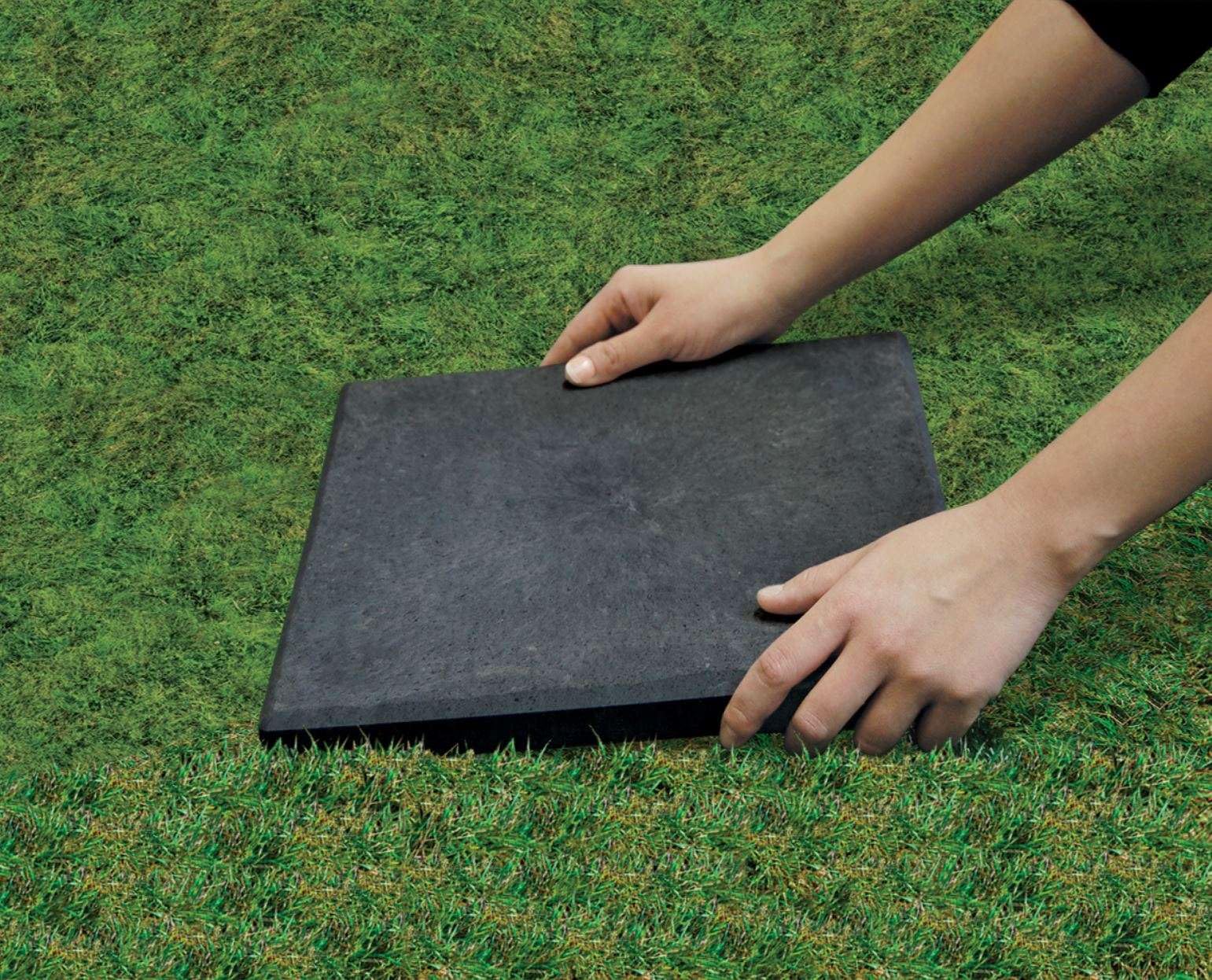 Nicoman Recycled Rubber Garden Stepping Stones - Graphite, Set of 10