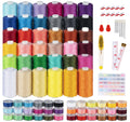 Agoer 36-Color Polyester Sewing Thread Set | 700 Yard Spools with Bobbins