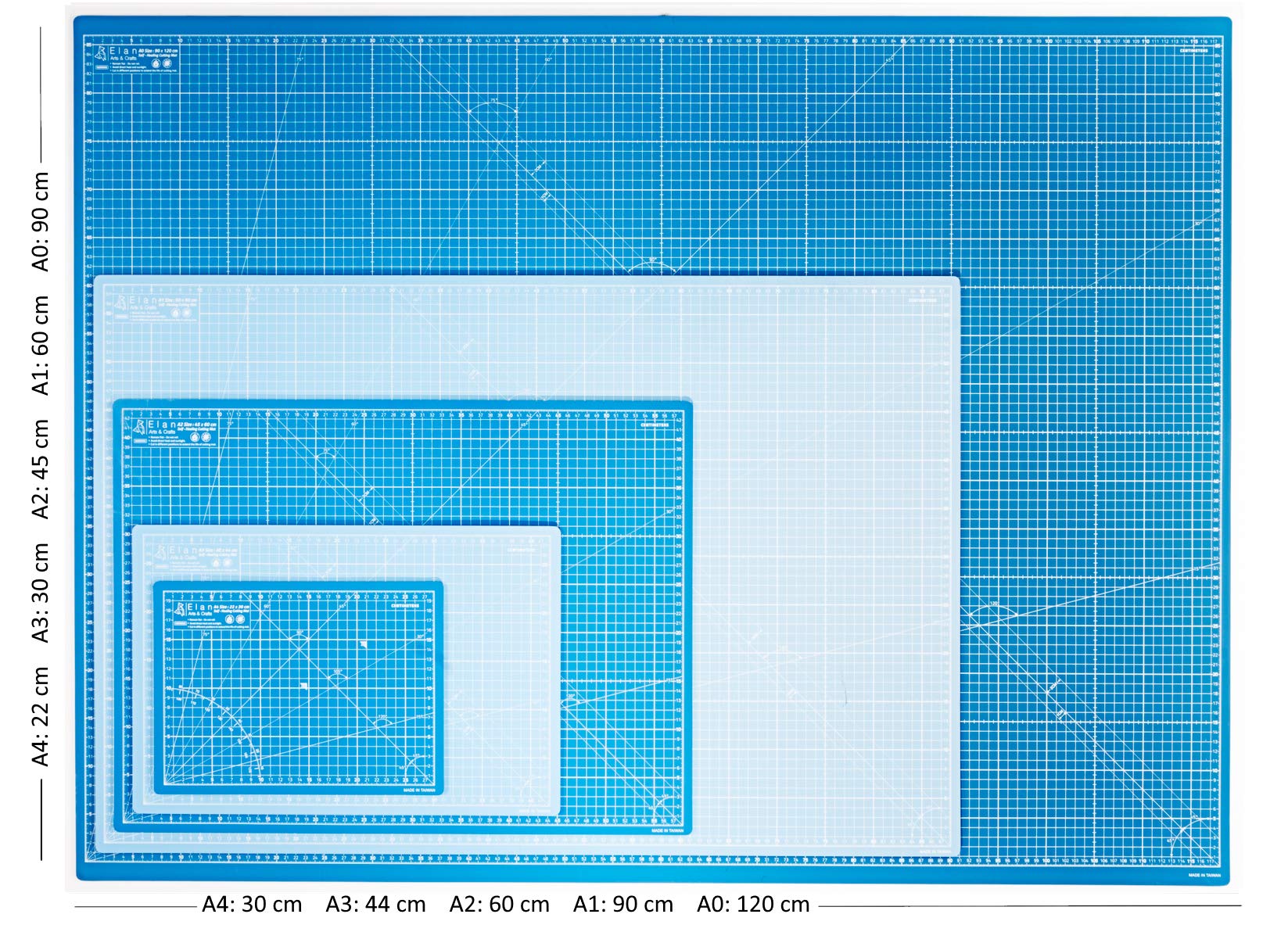 Elan A0 Self Healing Cutting Mat | 120x90cm 5-Ply Blue Craft Board