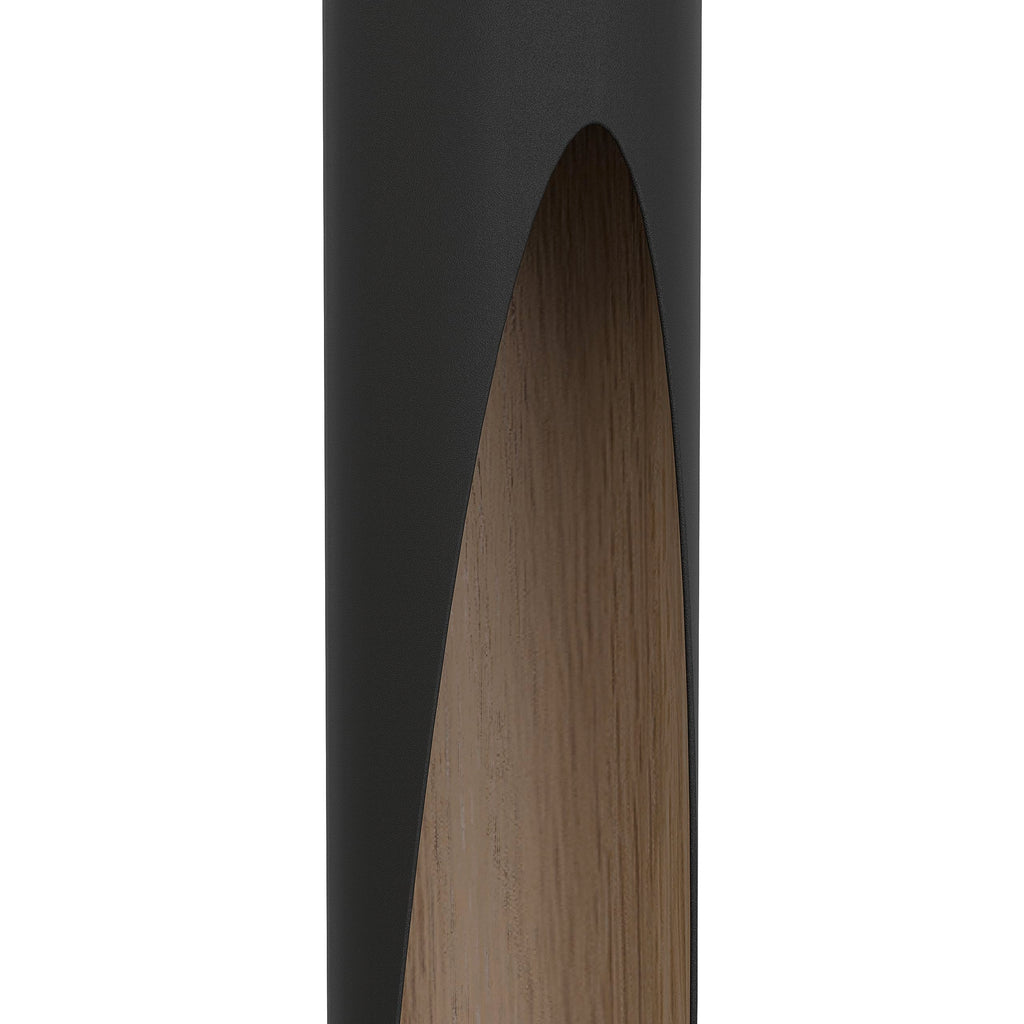 Eglo Barbotto LED Pendant Light – Black Steel & Oak Wood Hanging Lamp
