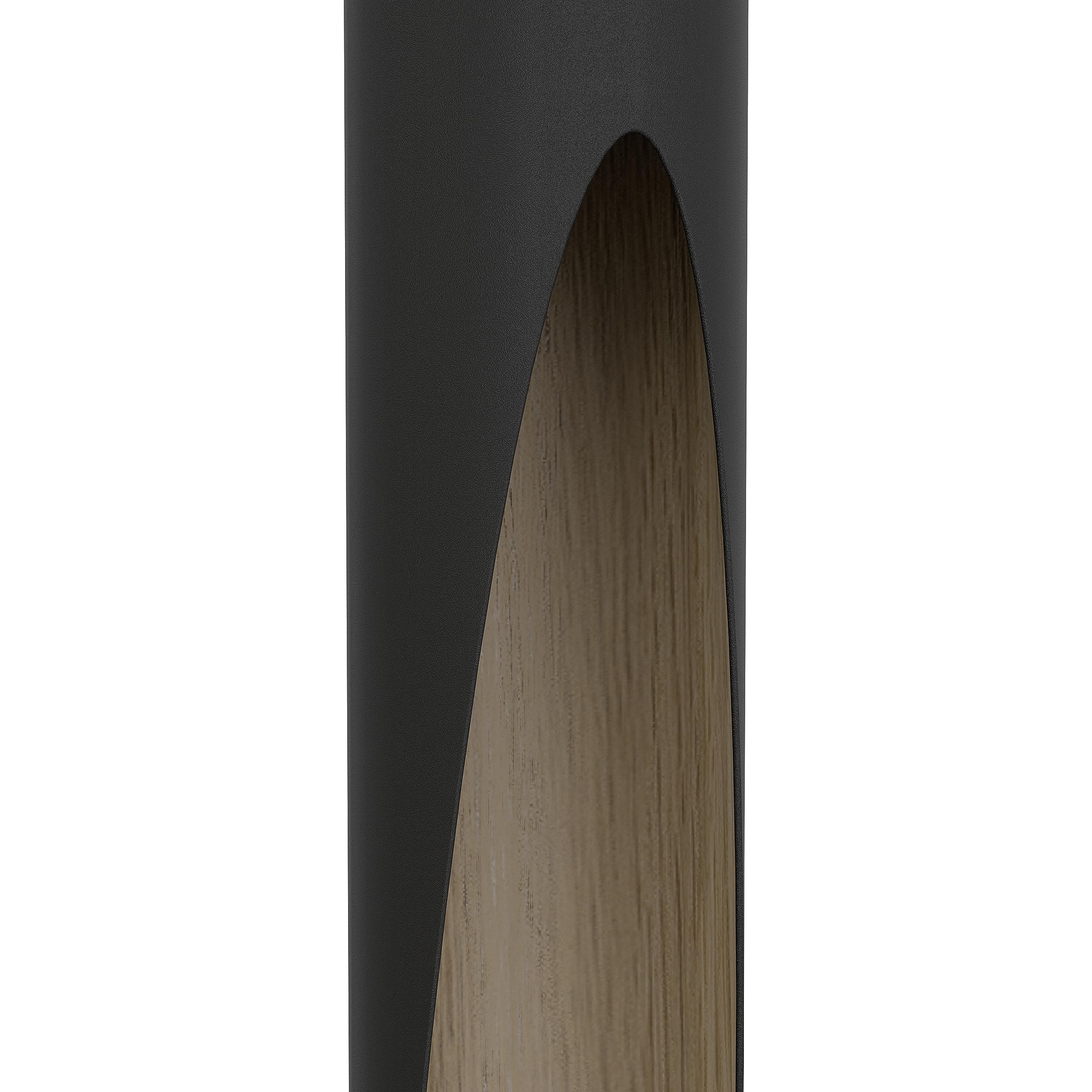 Eglo Barbotto LED Pendant Light – Black Steel & Oak Wood Hanging Lamp