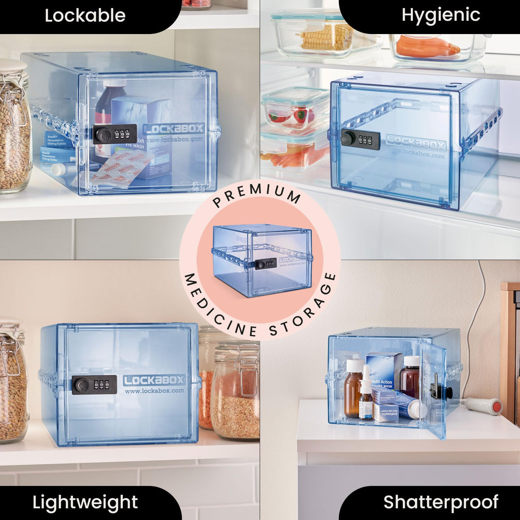 Lockabox One 10L Lockable Storage Box | Medi Blue Combination Medicine Safe