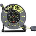 Masterplug Pro-XT 4-Socket Open Cable Reel | 50m High Visibility Cable