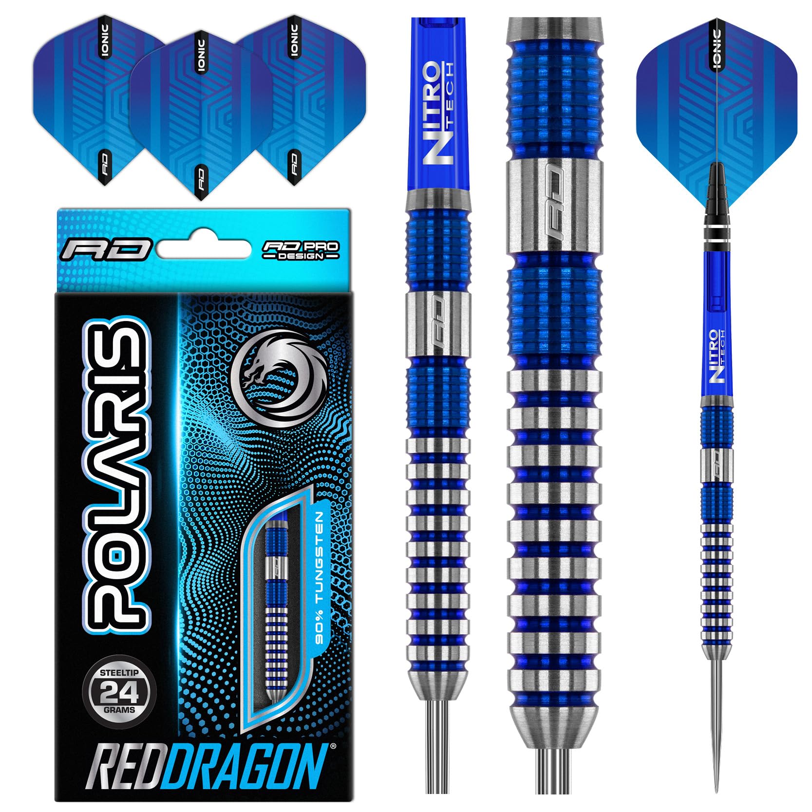 Red Dragon Polaris 24g Tungsten Professional Steeltip Darts Set