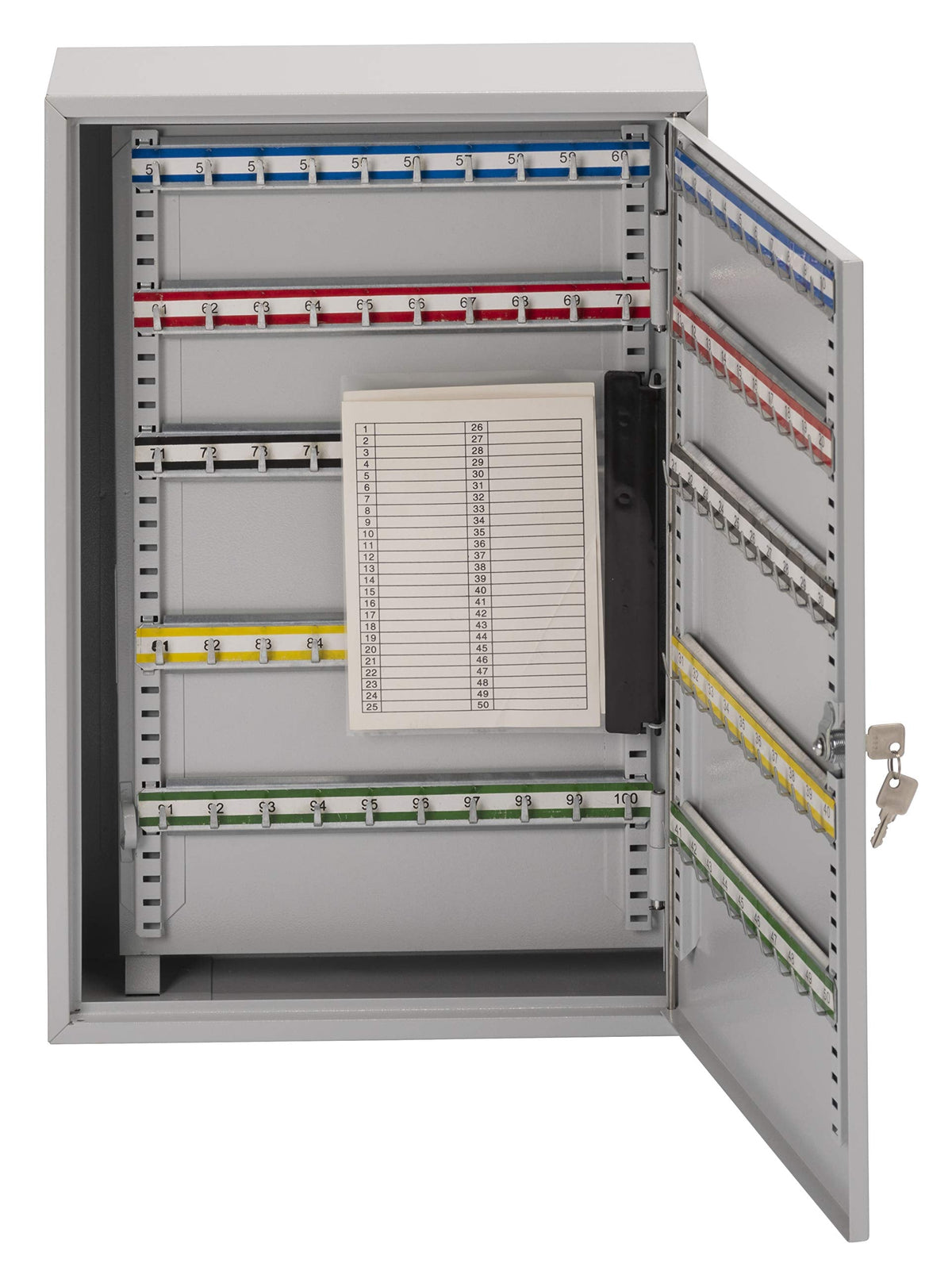 Sterling KC150H Single Door Key Cabinet with 150 Hooks, Grey