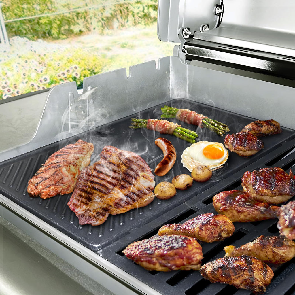 GFTIME Cast Iron Grill Grate & Griddle for Weber Spirit 200 Series