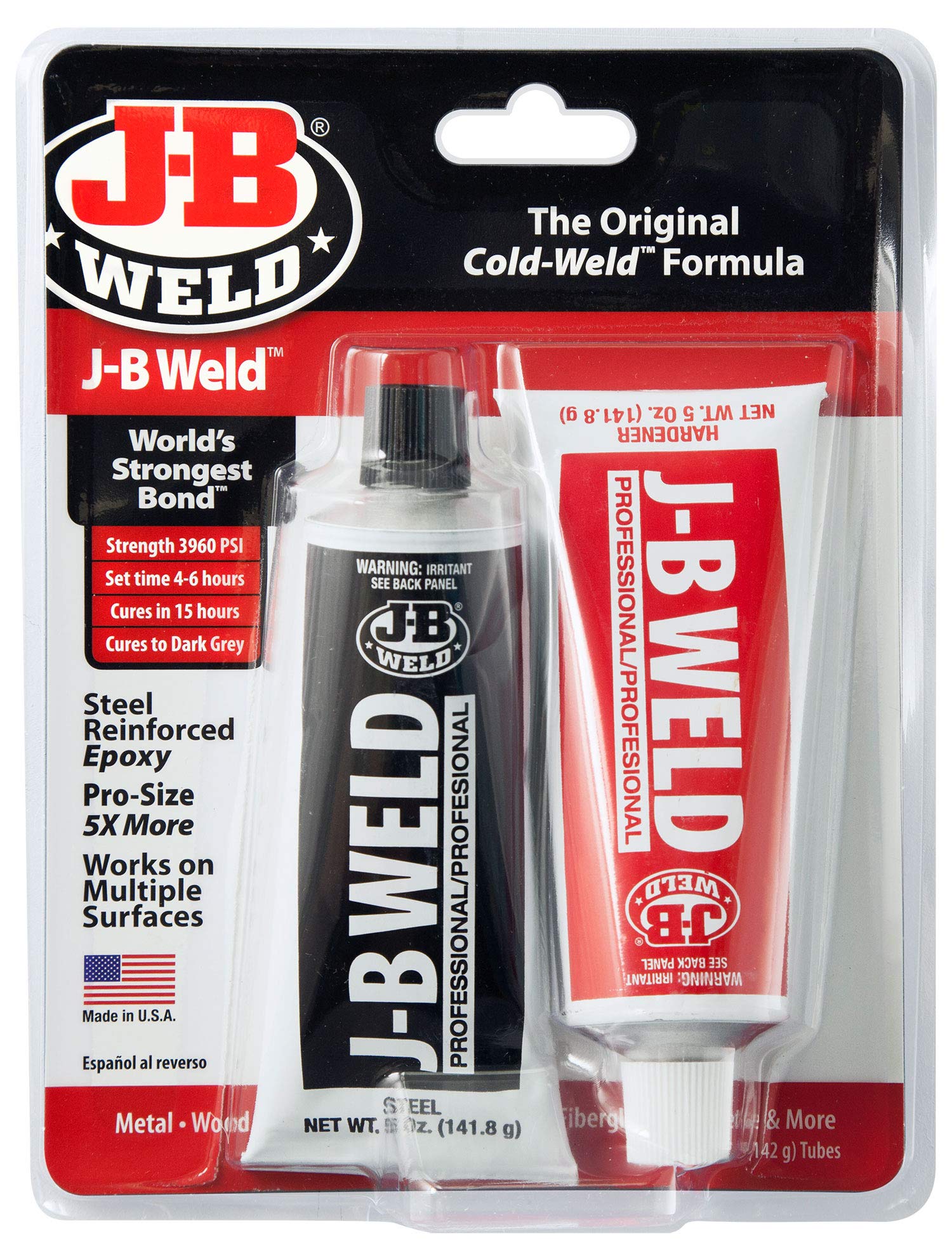 J-B Weld 8281 Steel Reinforced Epoxy Twin Pack - 10 oz Cold Weld