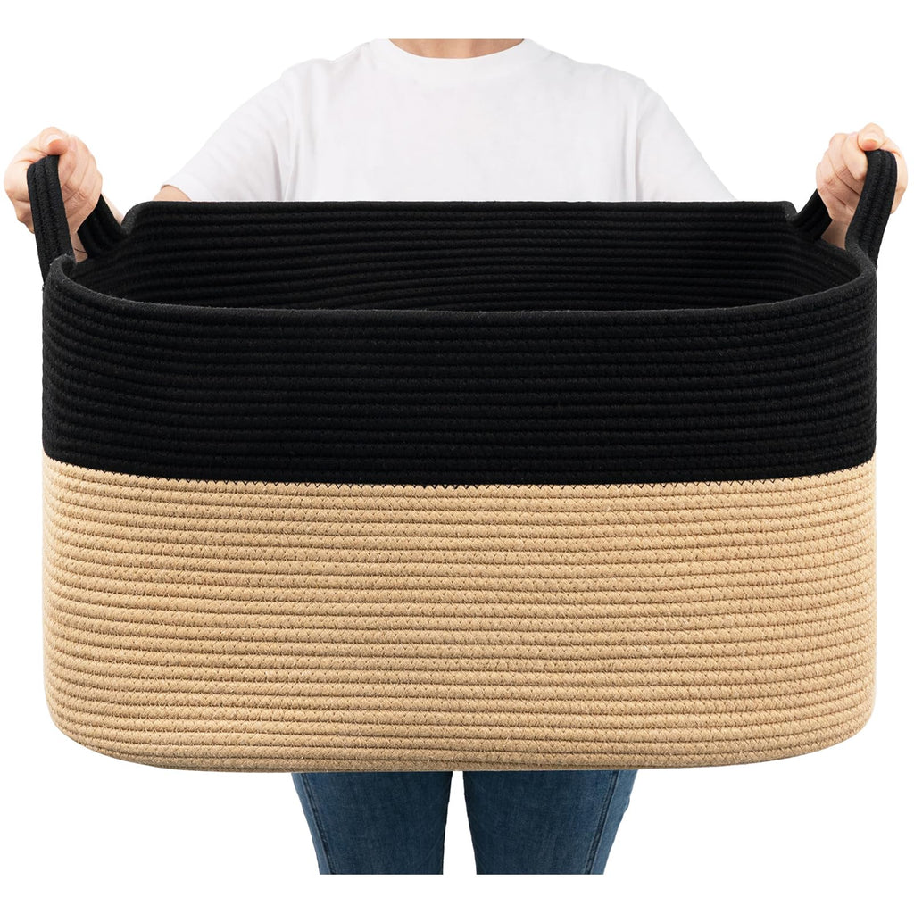 Jolof Store Large Cotton Rope Storage Basket – 65L Woven Toy Bin