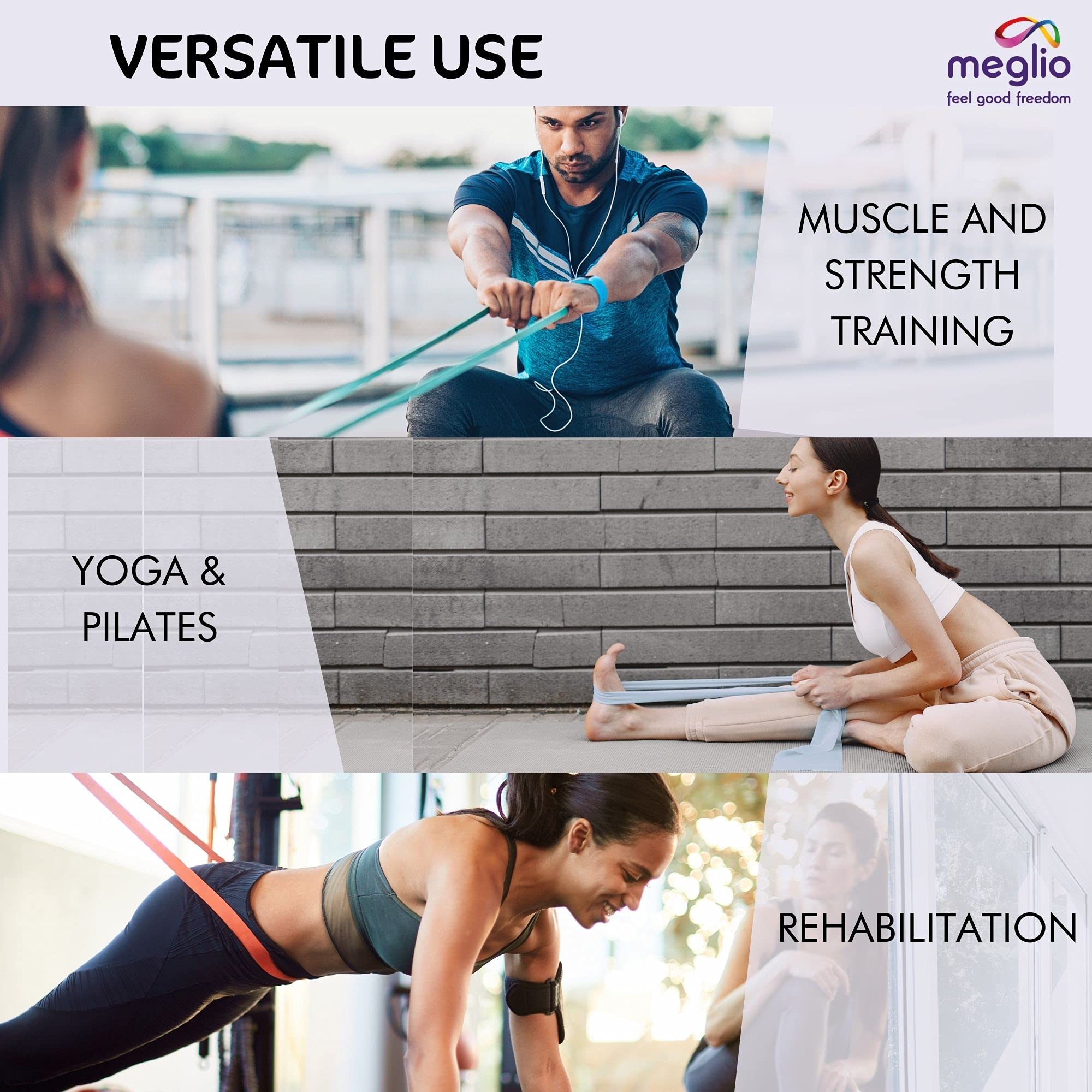 Meglio Latex-Free Resistance Bands Roll – 46m Physiotherapy Band