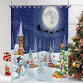 Hnmdmyi Christmas Shower Curtain – Winter Snowman Waterproof Polyester
