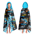 Jolof Store Kids Hooded Beach Towel – Monster Car Quick Dry Poncho 30x50